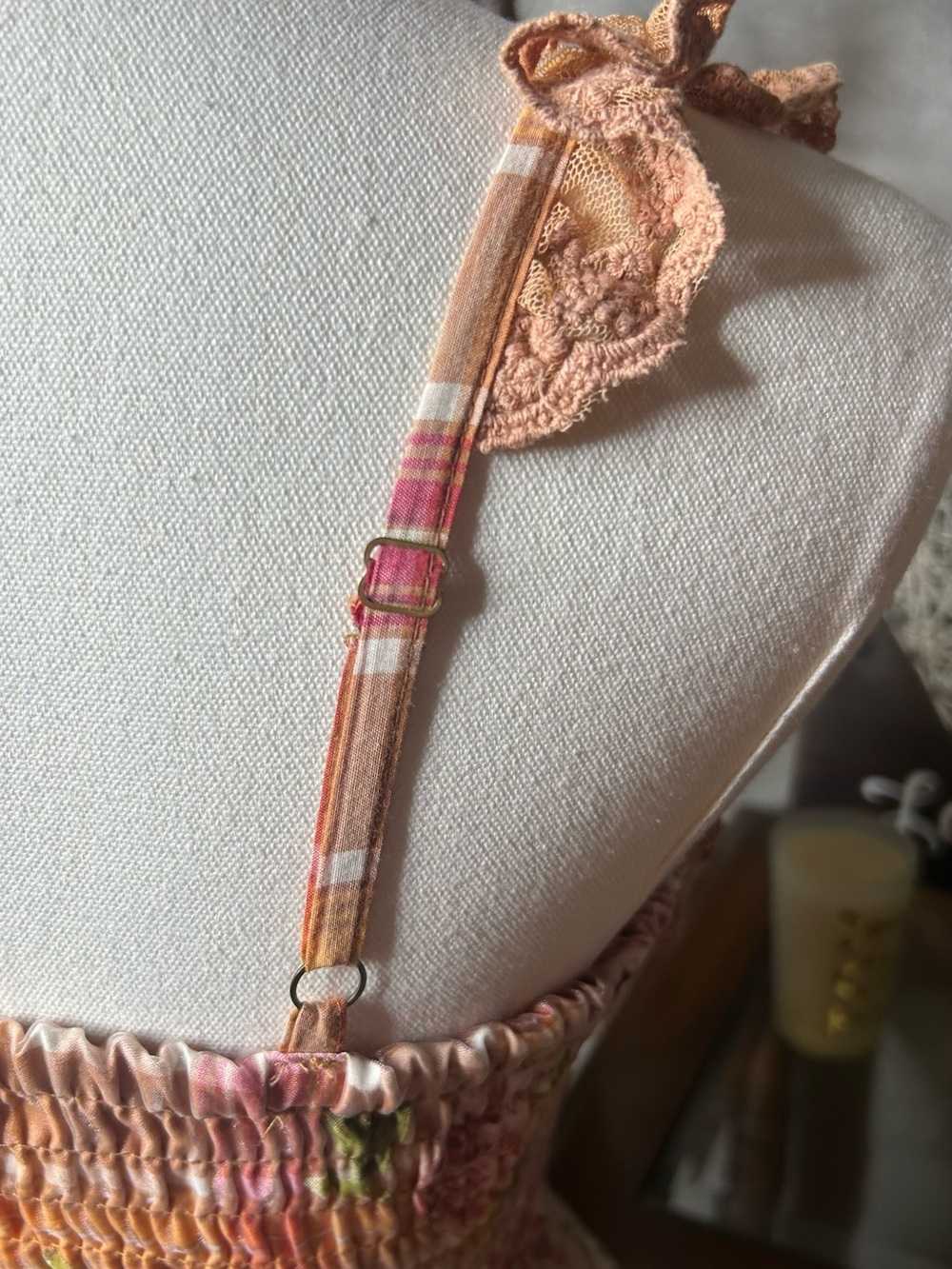 Authentic Vintage Liz Lisa Plaid Rose Corset Dress Japanese Doll style Coquette - Picture 6 of 14